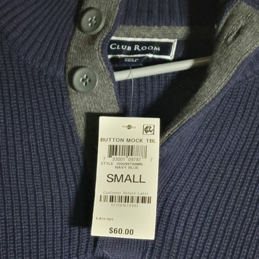 Club Room button mock neck sweater - Picture 2 of 3